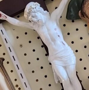 Vintage Antique 1900s Religious Nuns Convent Christ On The Cross 64 X 31 Cm